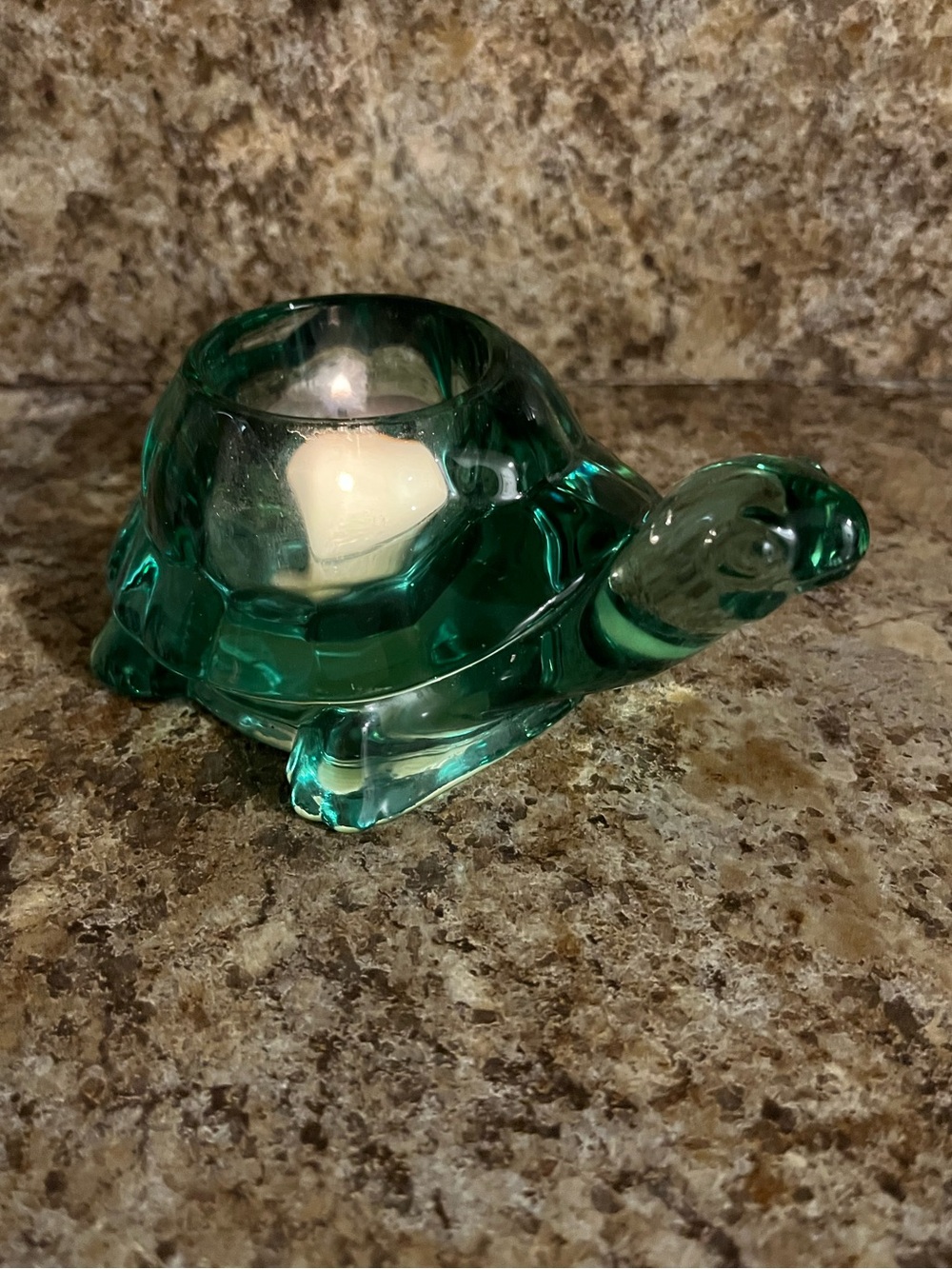 Green Glass Turtle Tealight Candle Holder - Picture 12 of 15